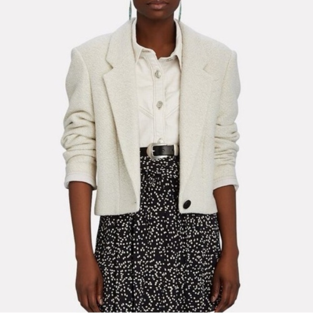 Isabel Marant Cream Cropped Bouclé Blazer